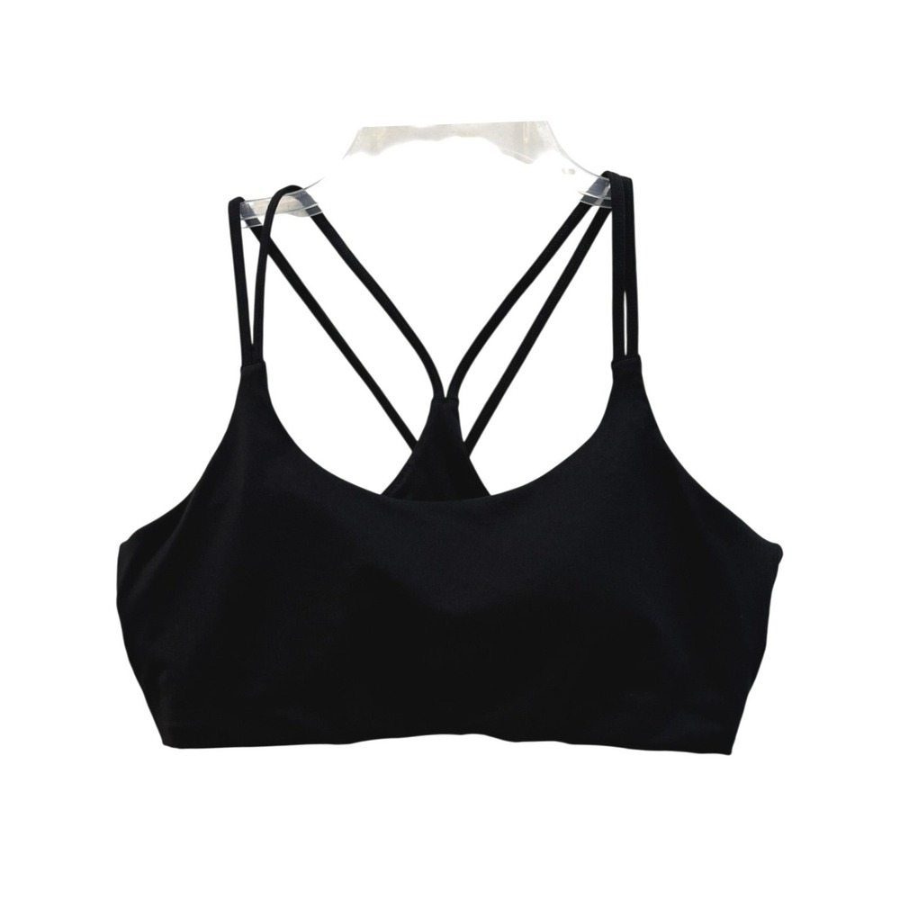 Fabletics Black Strappy Back Sports Athletic Bra Size Large